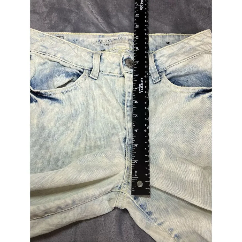 American Eagle Jeans Womens Size 6 Blue Jeggings Hi-Rise Acid Wash Stretch Denim